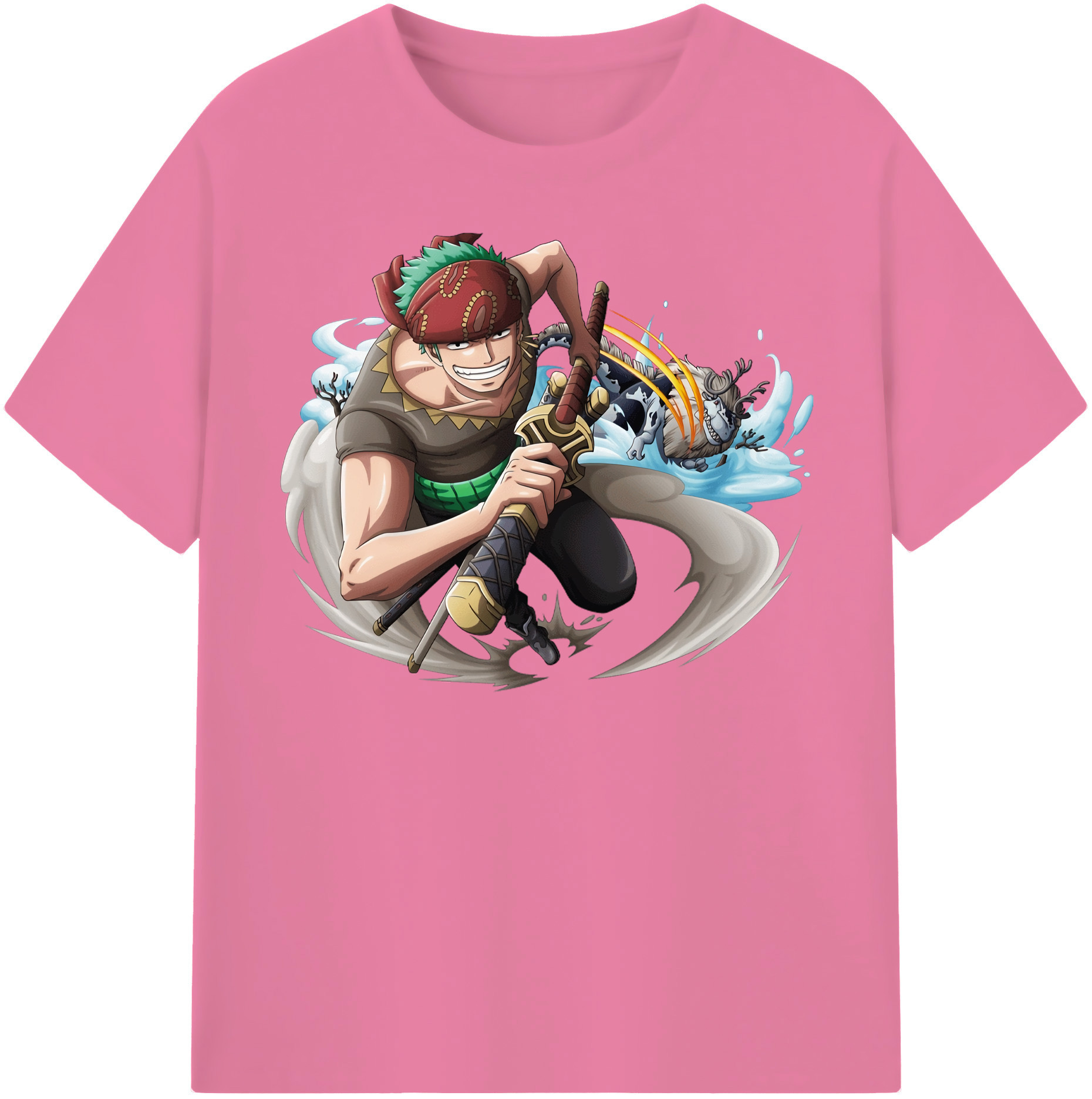 ワンピース ロロノア・ゾロ ONE PIECE Roronoa Zoro 綿100％半袖Tシャツ（フロントプリント）